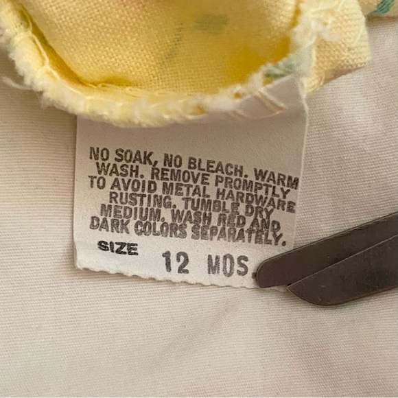 Vintage Oshkosh B'gosh Yellow Floral Pinafore Vestback Overall Dress 12 Mo. - Picture 8 of 12